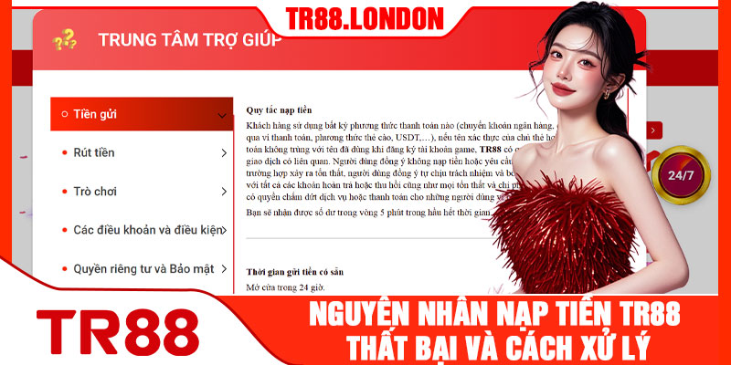Nguyên Nhân Nạp Tiền TR88 Thất Bại Và Cách Xử Lý